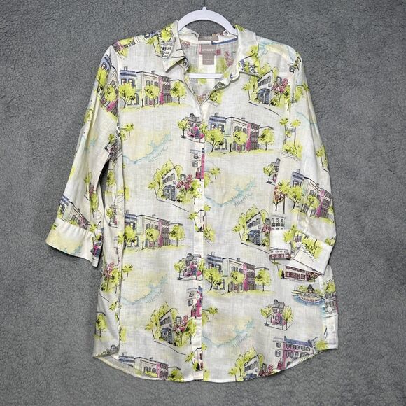 Chicos No Iron Linen Size 1 Us 8/10 EUC - Picture 1 of 11